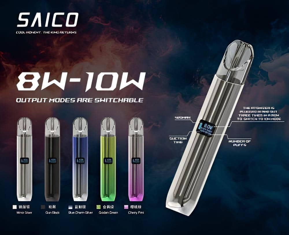 Saico 炫刻電子煙主機丨36款配色可選·LED燈效設計|電子煙專賣
