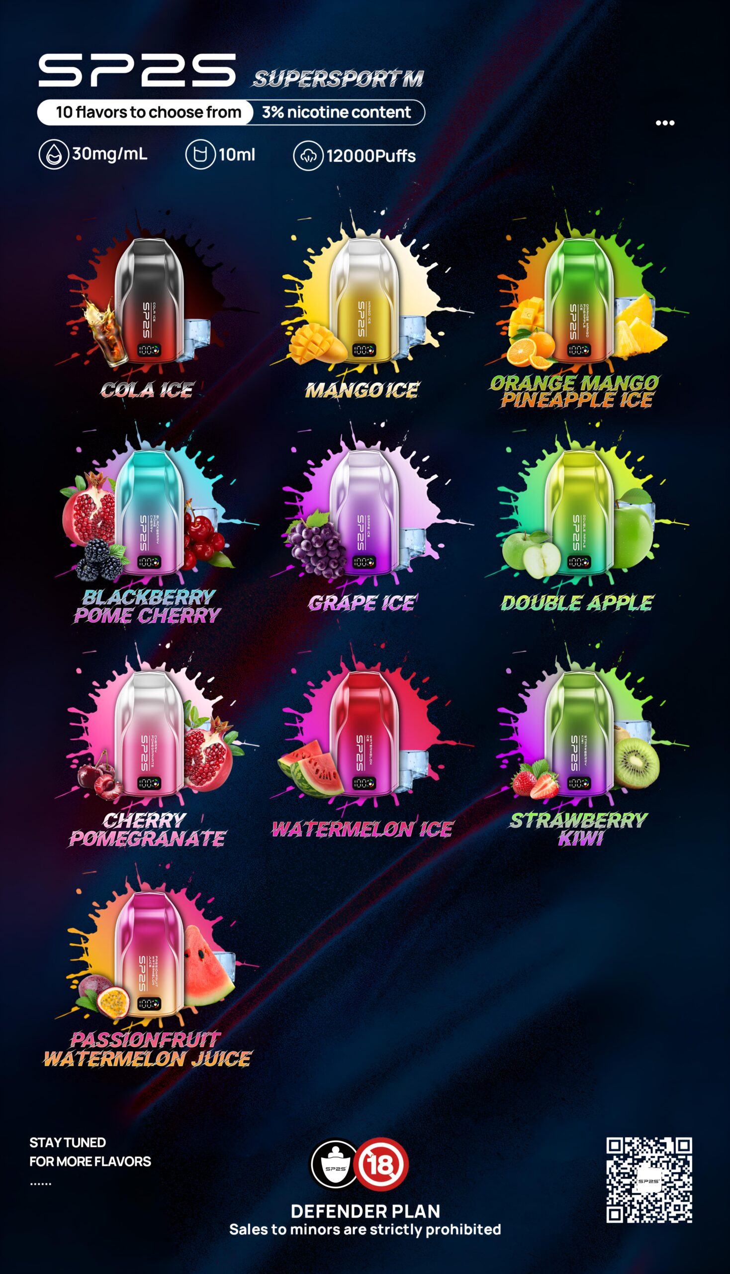SP2S一次性電子煙12000口|可充電大容量|多口味選擇含澳版限定:圖片 10