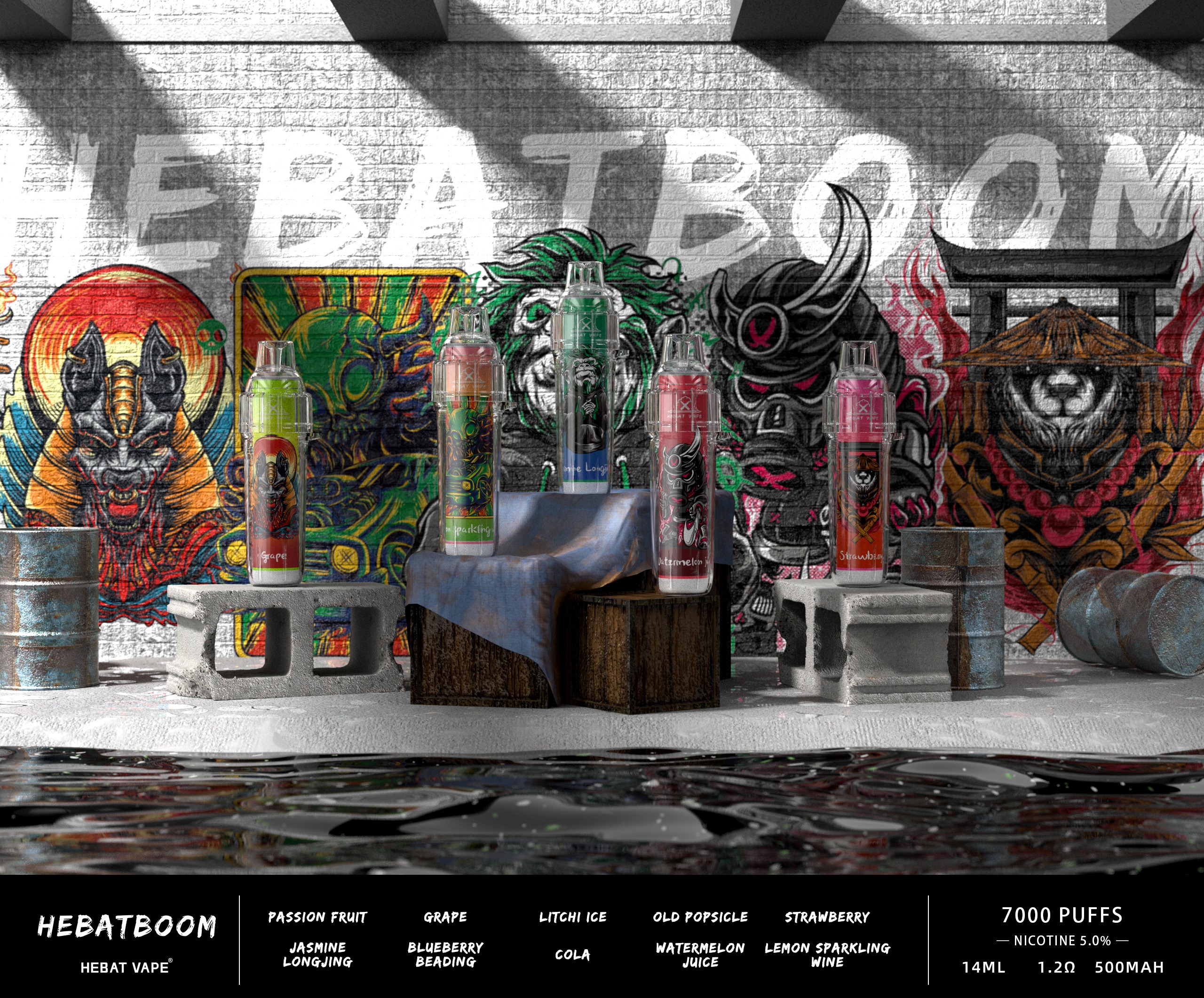 Hebat BOOM 7000 Puffs 一次性Vape 喜貝電子煙 台灣批發:圖片 8